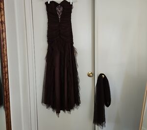 Elegant Black Strapless Evening Dress
